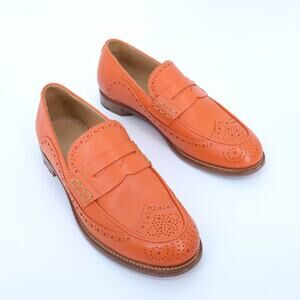 THE OFFICE OF ANGELA SCOTT Ms. Charlotte Orange Penny Loafers Women's 38.5/US8.5